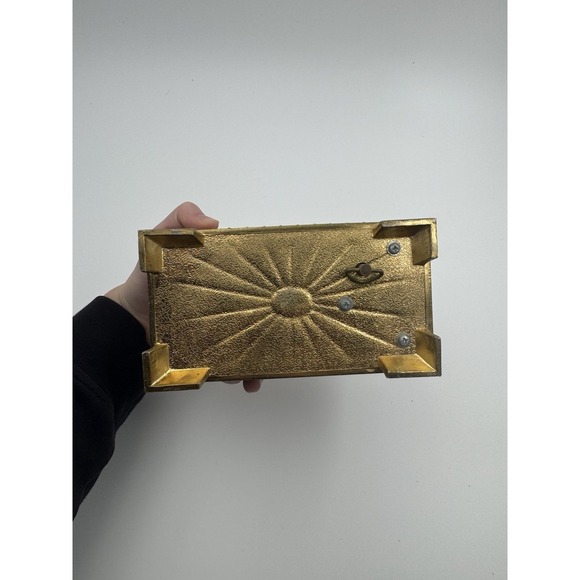 Vintage Brass Jewelry Music Box Music Does Work - Picture 8 of 8